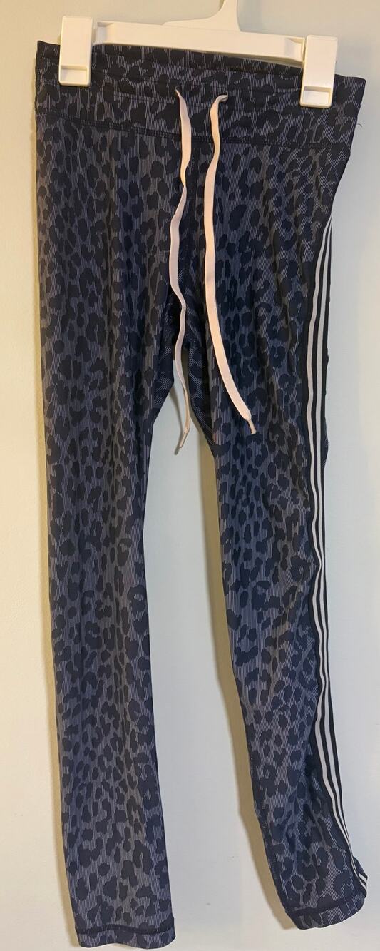 The Upside Womens XS Leopard Print Leggings Side Stripe Drawstring Activewear